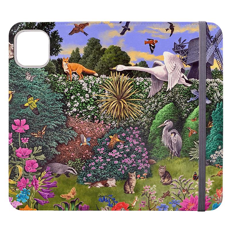 Wallet phone case-Wimbledon Garden By Philip Hood-Vegan Leather Wallet Case Vegan leather. 3 slots for cards Fully printed exterior. Compatibility See drop down menu for options, please select the right case as we print to order.-Stringberry