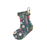 Christmas Decorations WINTER SCANDI FLORAL- Wooden Xmas Stocking And Fridge Magnet