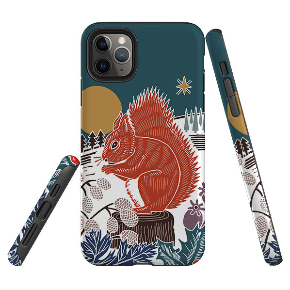 iPhone Tough Case - Winter Squirrel By Kate Heiss