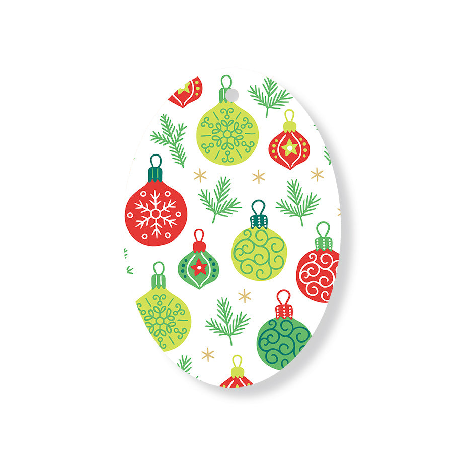 Christmas Decorations XMAS BAUBLES- Wooden Xmas Oval Decoration and Fridge Magnet