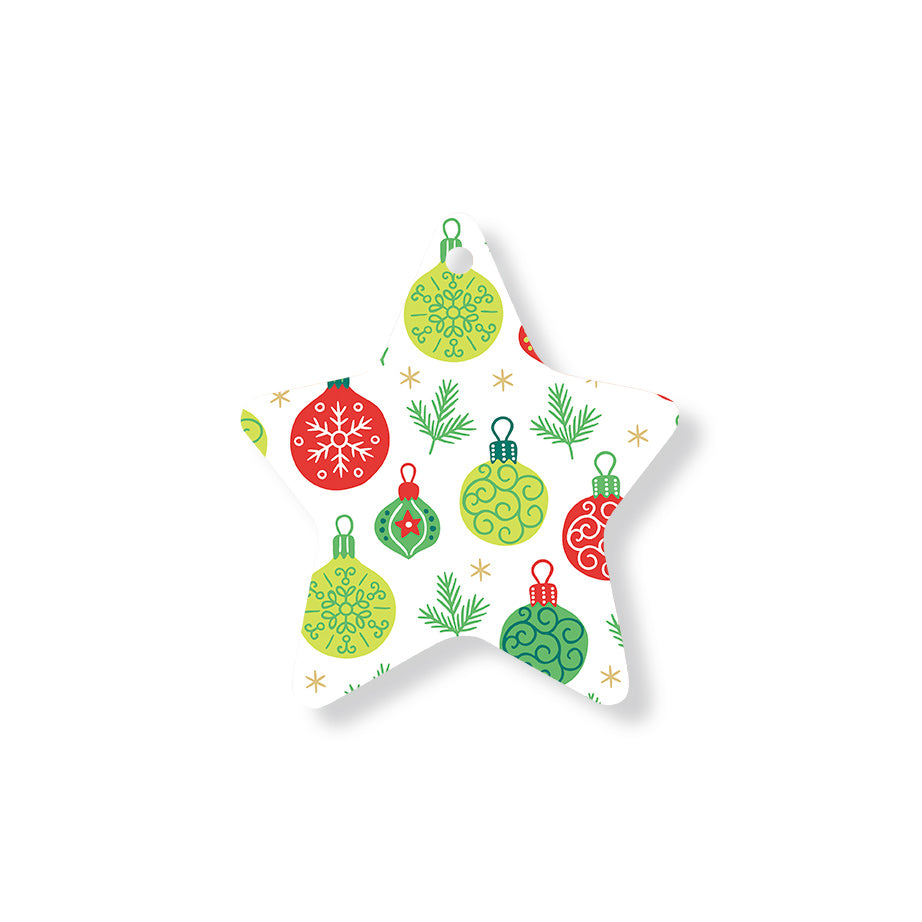 Christmas Decorations XMAS BAUBLES- Wooden Xmas Star And Fridge Magnet