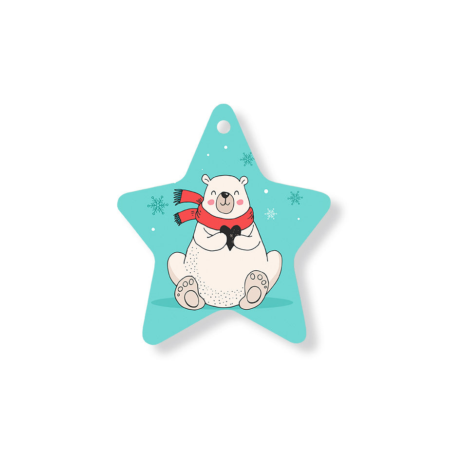 Christmas Decorations XMAS BEAR- Wooden Xmas Star And Fridge Magnet