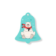 Christmas Decorations XMAS BEAR- Wooden Xmas Bell And Fridge Magnet