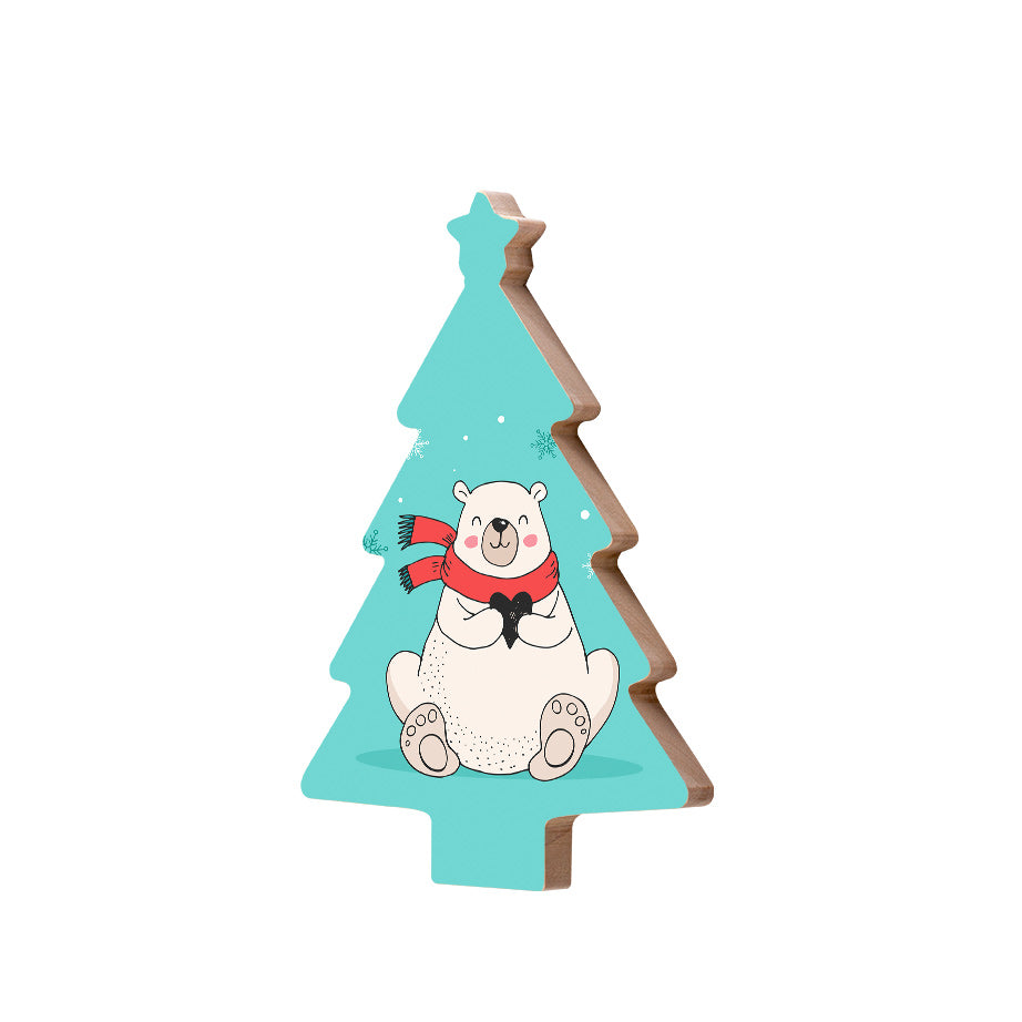 Christmas Decorations XMAS BEAR- Wooden Xmas Tree And Fridge Magnet