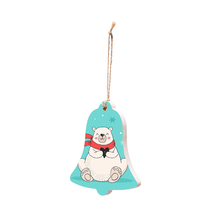 Christmas Decorations XMAS BEAR- Wooden Xmas Bell And Fridge Magnet