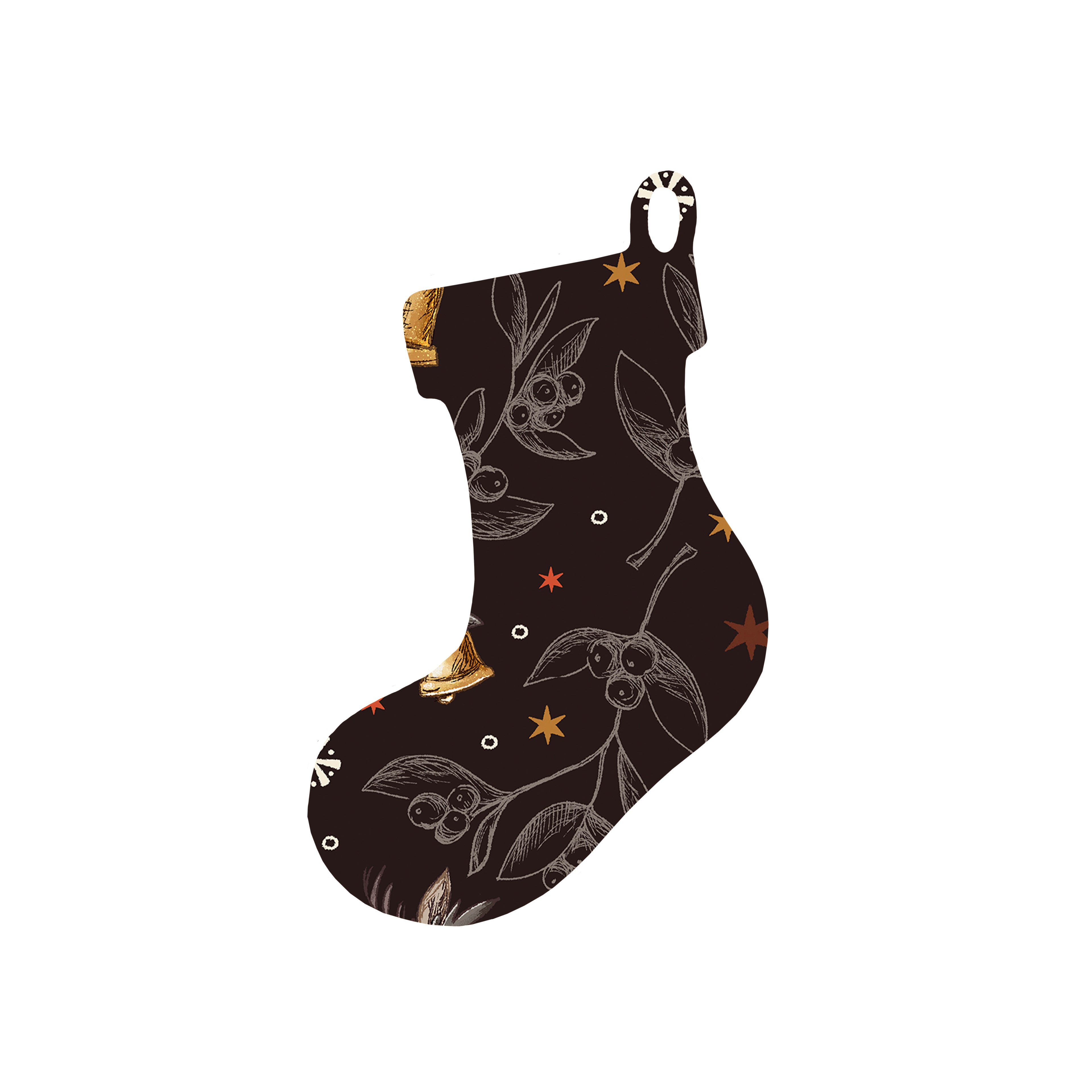 Christmas Decorations XMAS BELLS- Wooden Xmas Stocking And Fridge Magnet