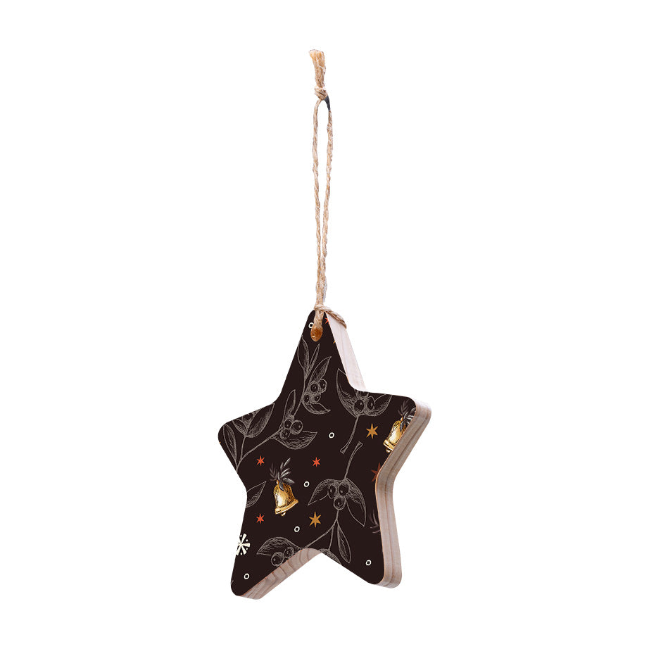 Christmas Decorations XMAS BELLS- Wooden Xmas Star And Fridge Magnet