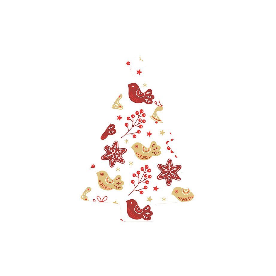 Christmas Decorations XMAS BIRDS- Wooden Xmas Tree And Fridge Magnet