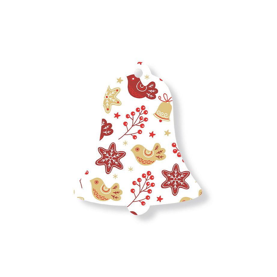 Christmas Decorations XMAS BIRDS- Wooden Xmas Bell And Fridge Magnet