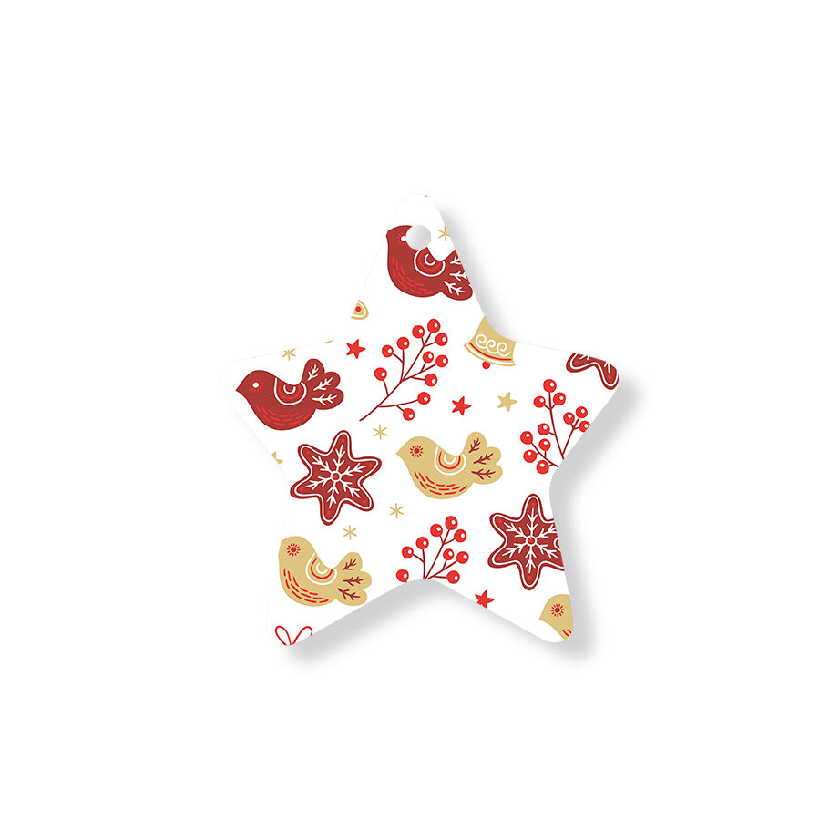 Christmas Decorations XMAS BIRDS- Wooden Xmas Star And Fridge Magnet