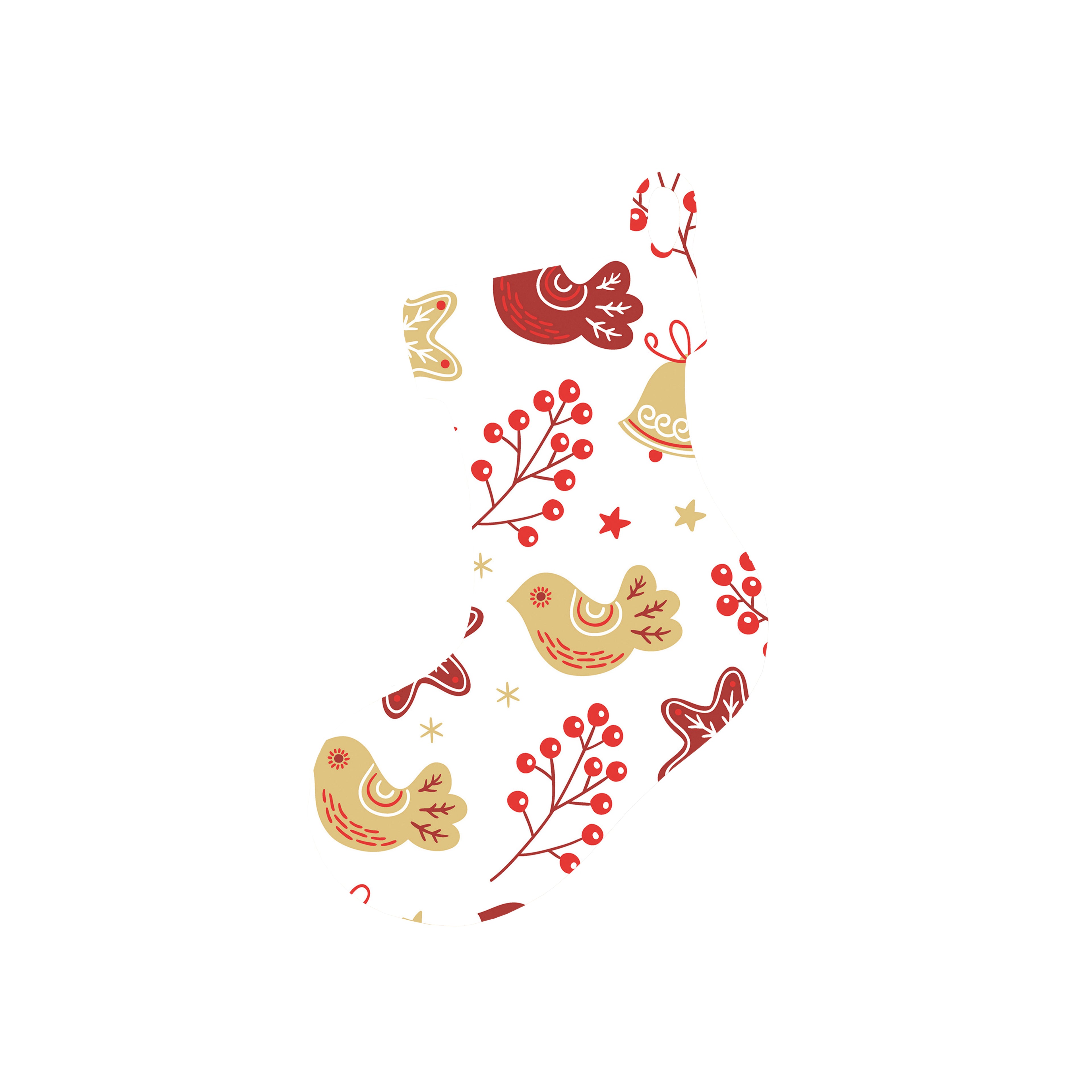 Christmas Decorations XMAS BIRDS- Wooden Xmas Stocking And Fridge Magnet