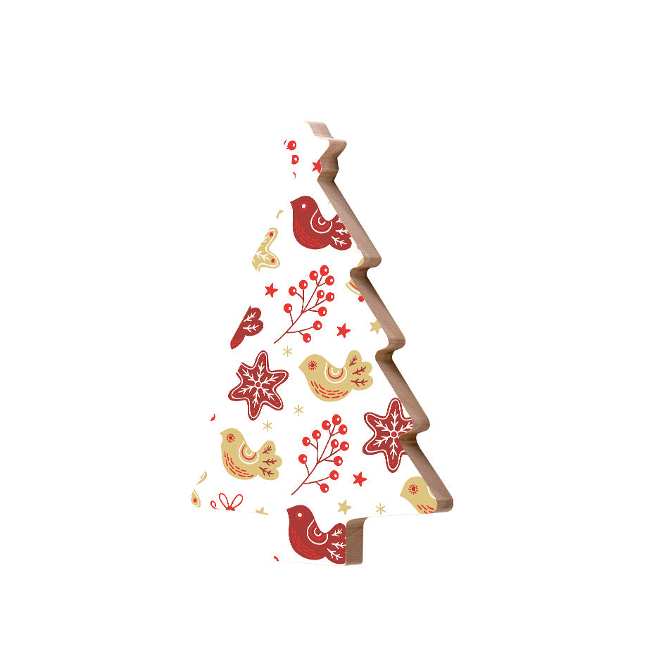 Christmas Decorations XMAS BIRDS- Wooden Xmas Tree And Fridge Magnet