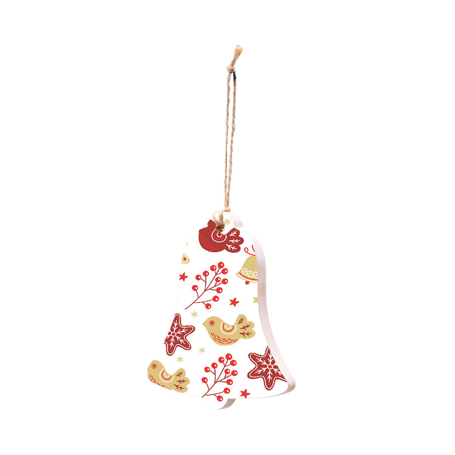 Christmas Decorations XMAS BIRDS- Wooden Xmas Bell And Fridge Magnet