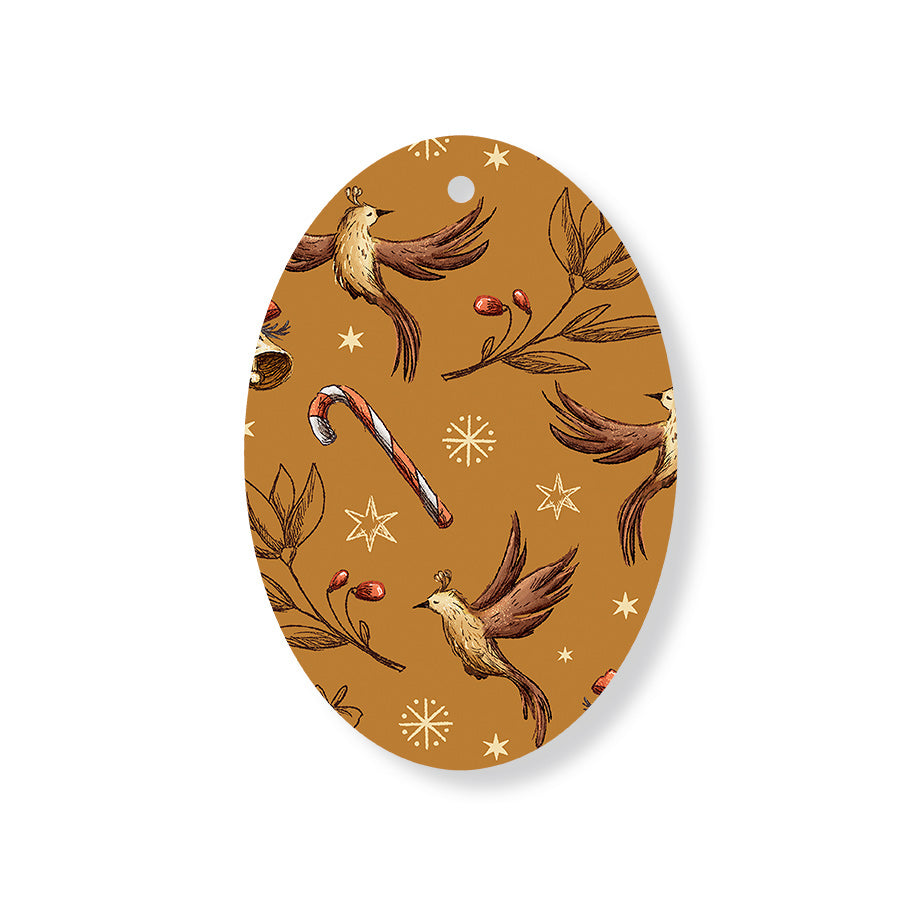 Christmas Decorations XMAS CANDY- Wooden Xmas Oval Decoration and Fridge Magnet