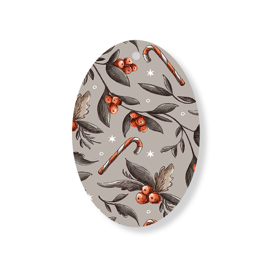 Christmas Decorations XMAS CANDY II- Wooden Xmas Oval Decoration and Fridge Magnet