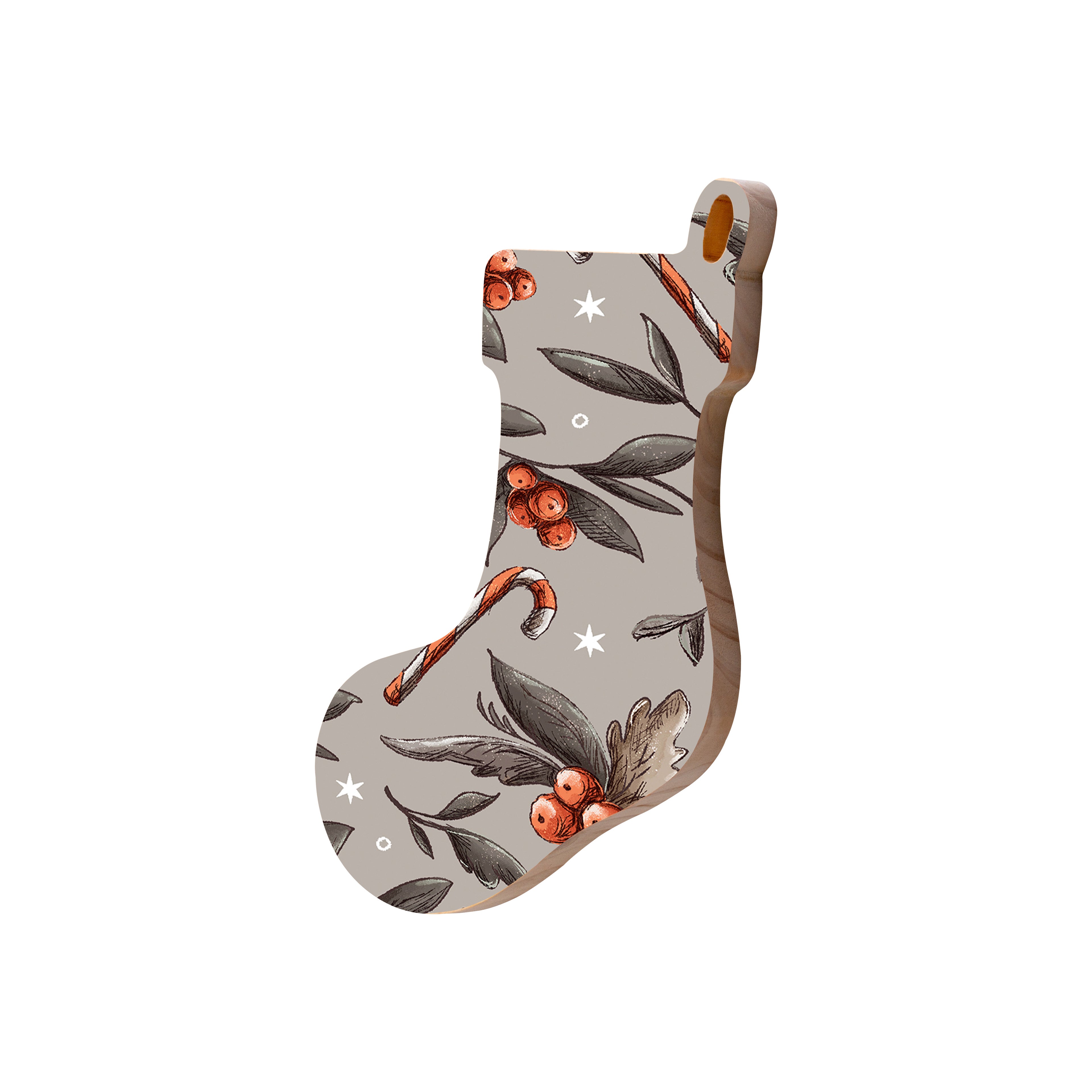 Christmas Decorations XMAS CANDY II- Wooden Xmas Stocking And Fridge Magnet