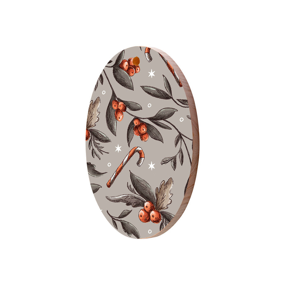 Christmas Decorations XMAS CANDY II- Wooden Xmas Oval Decoration and Fridge Magnet