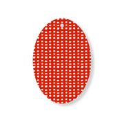 Christmas Decorations XMAS CHECK- Wooden Xmas Oval Decoration and Fridge Magnet