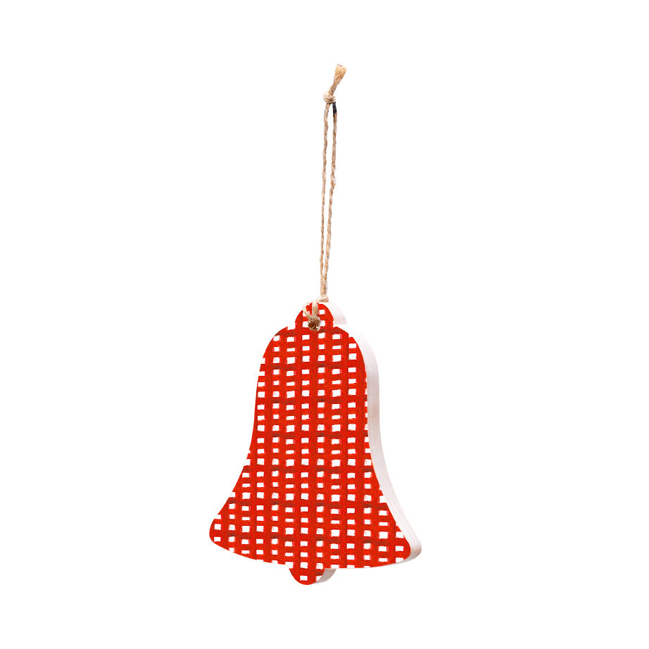 Christmas Decorations XMAS CHECK- Wooden Xmas Bell And Fridge Magnet