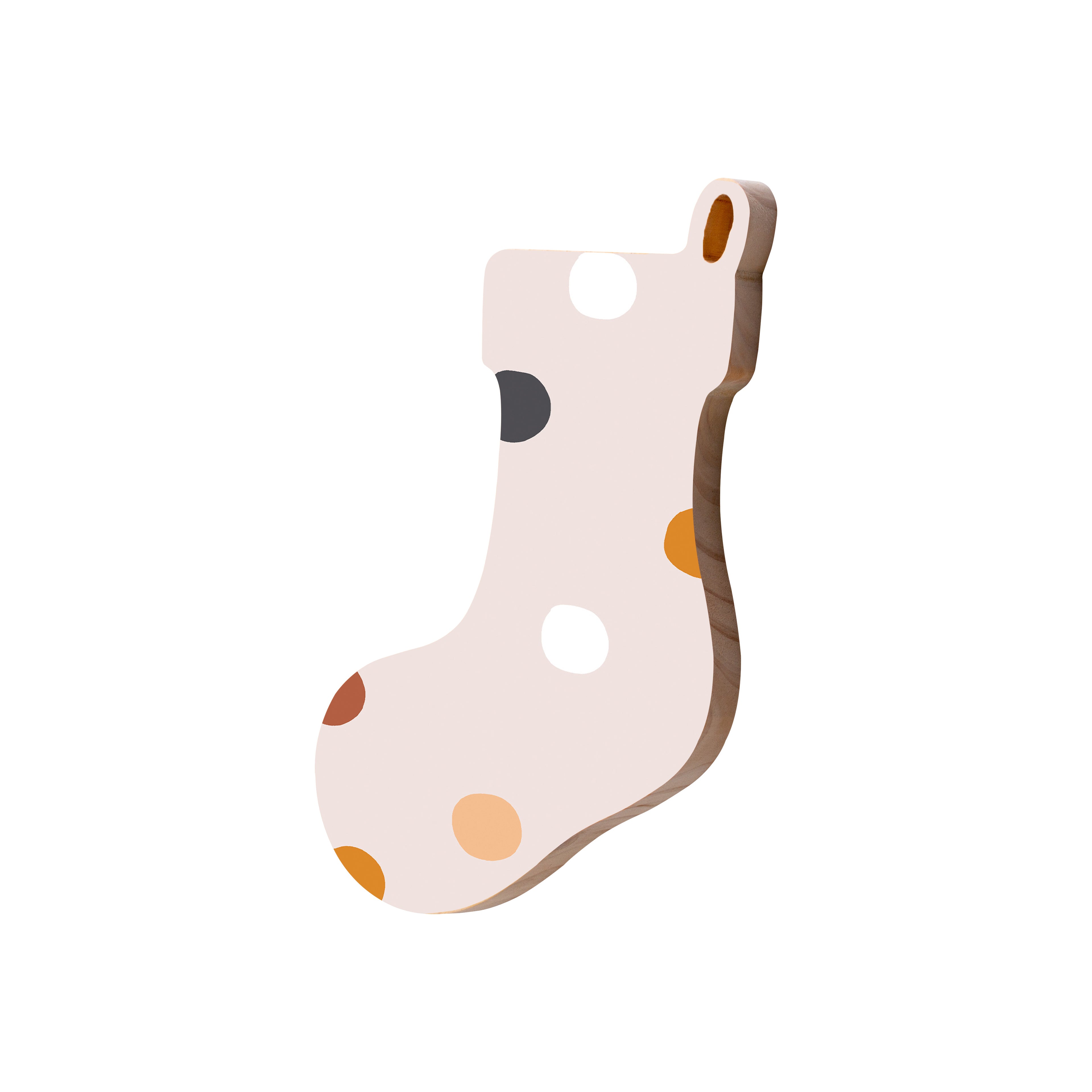 Christmas Decorations XMAS DROPS PALE- Wooden Xmas Stocking And Fridge Magnet