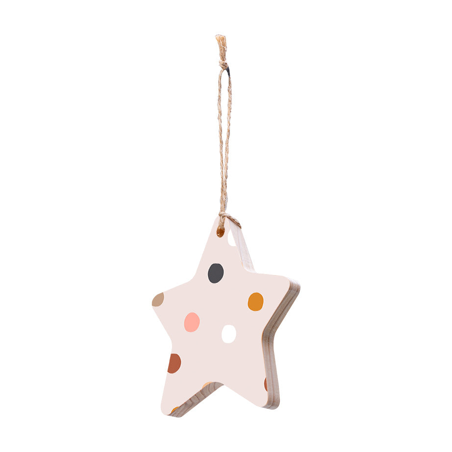Christmas Decorations XMAS DROPS PALE- Wooden Xmas Star And Fridge Magnet