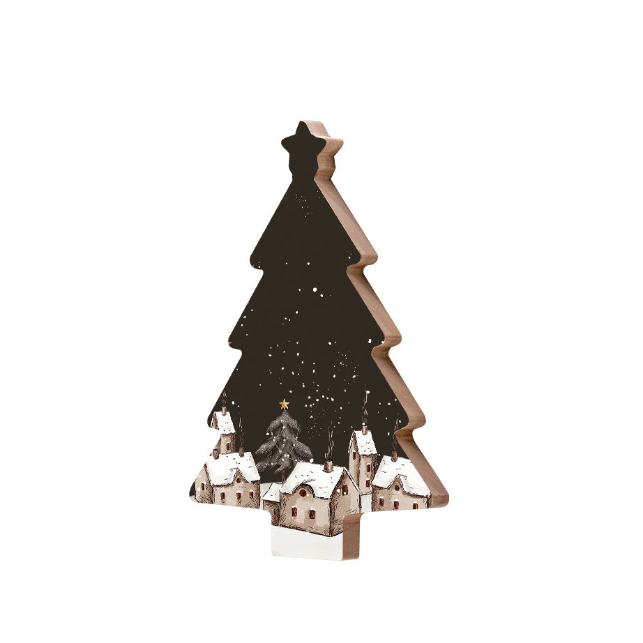 Christmas Decorations XMAS EVE- Wooden Xmas Tree And Fridge Magnet