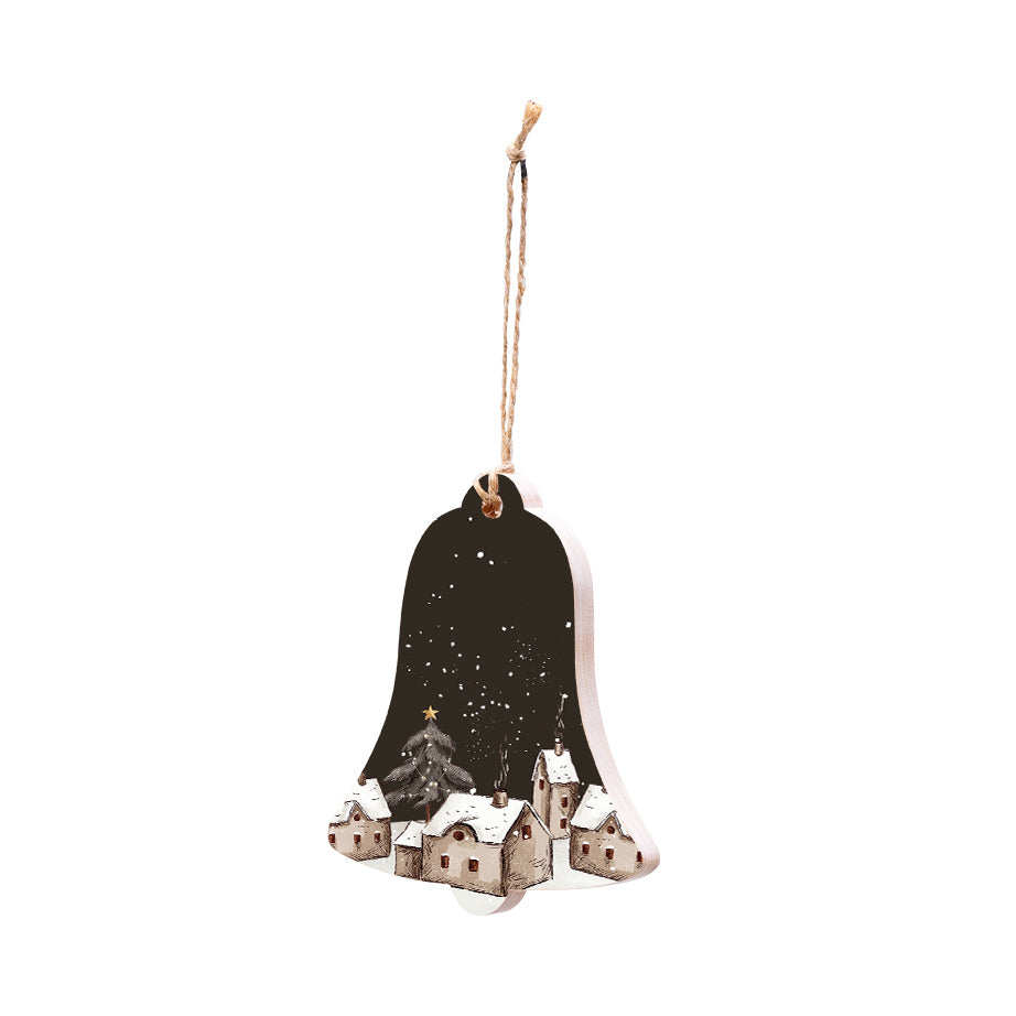 Christmas Decorations XMAS EVE- Wooden Xmas Bell And Fridge Magnet