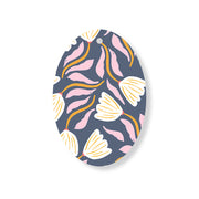 Christmas Decorations XMAS FLORAL I- Wooden Xmas Oval Decoration and Fridge Magnet