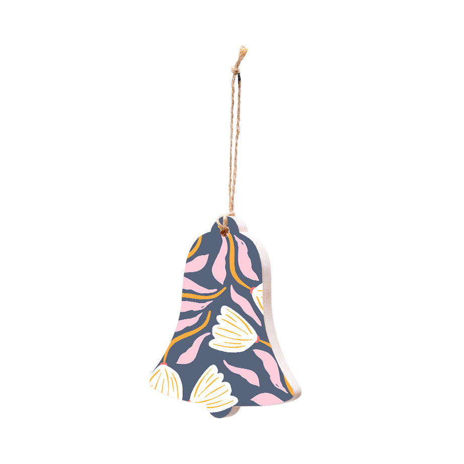 Christmas Decorations XMAS FLORAL I- Wooden Xmas Bell And Fridge Magnet