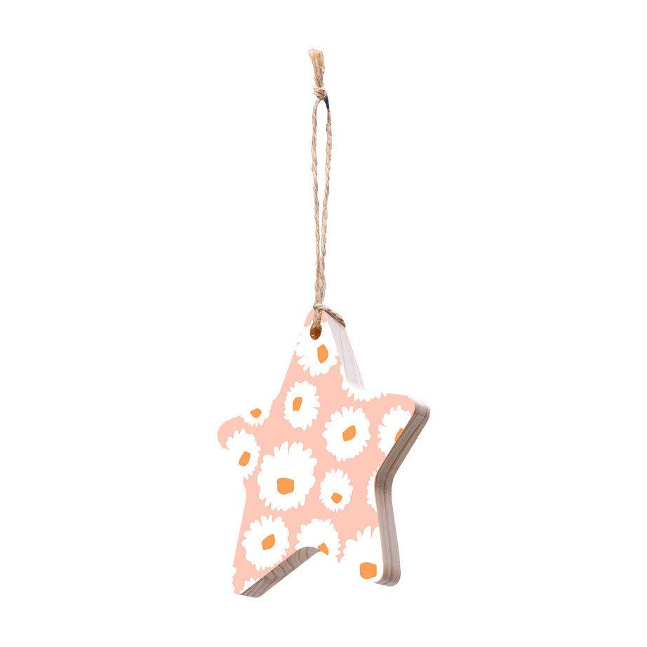Christmas Decorations XMAS FLORAL II- Wooden Xmas Star And Fridge Magnet