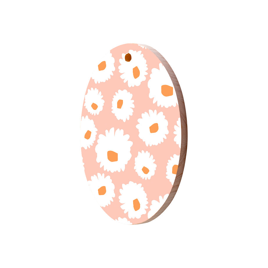 Christmas Decorations XMAS FLORAL II- Wooden Xmas Oval Decoration and Fridge Magnet