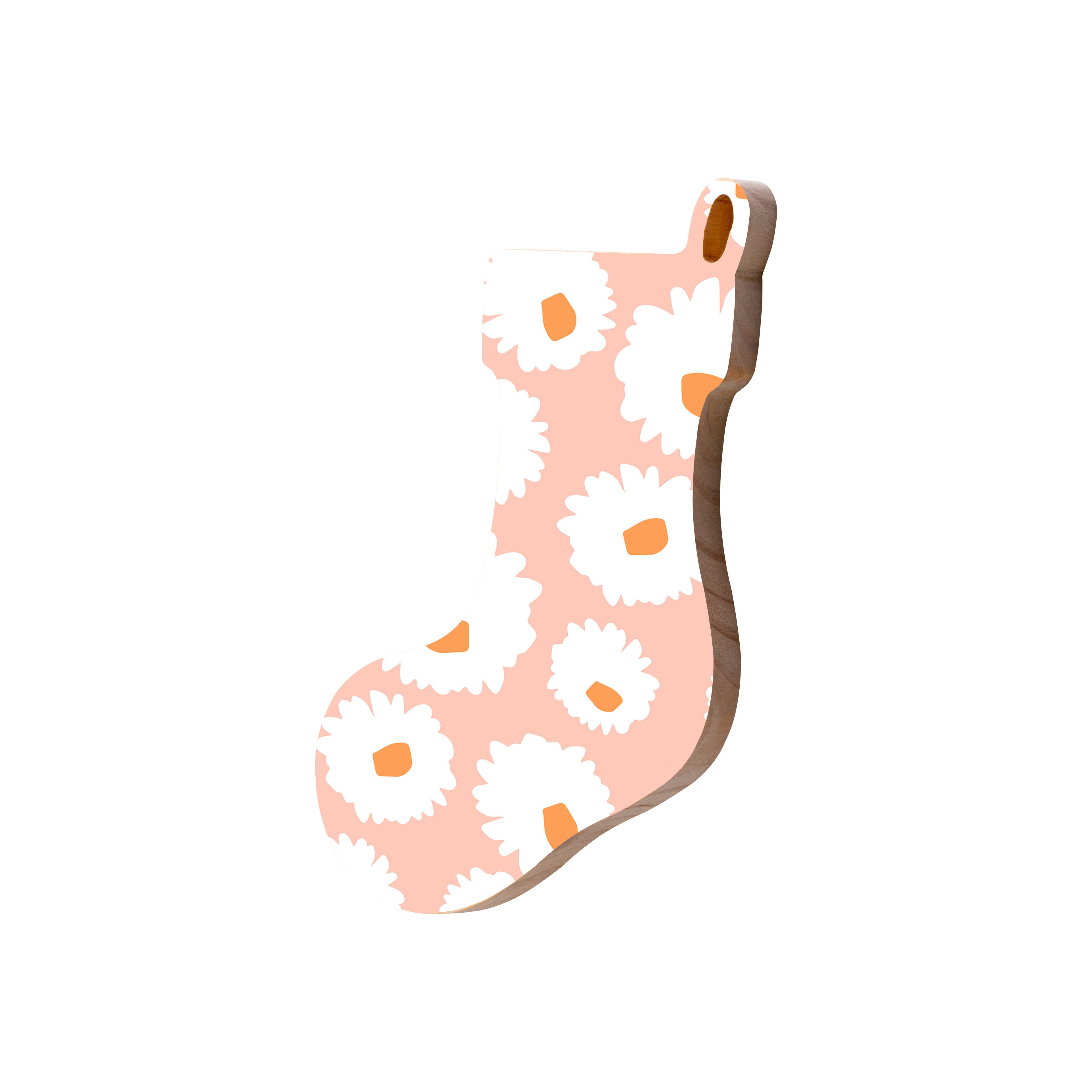 Christmas Decorations XMAS FLORAL II- Wooden Xmas Stocking And Fridge Magnet