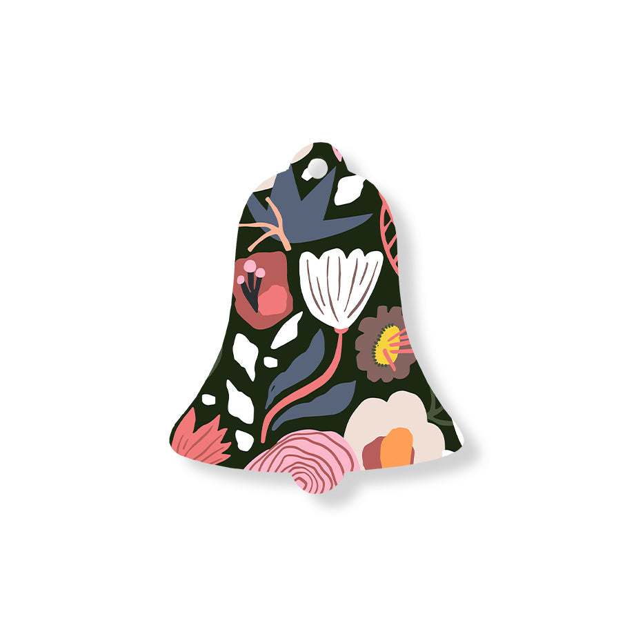 Christmas Decorations XMAS FLORAL III- Wooden Xmas Bell And Fridge Magnet