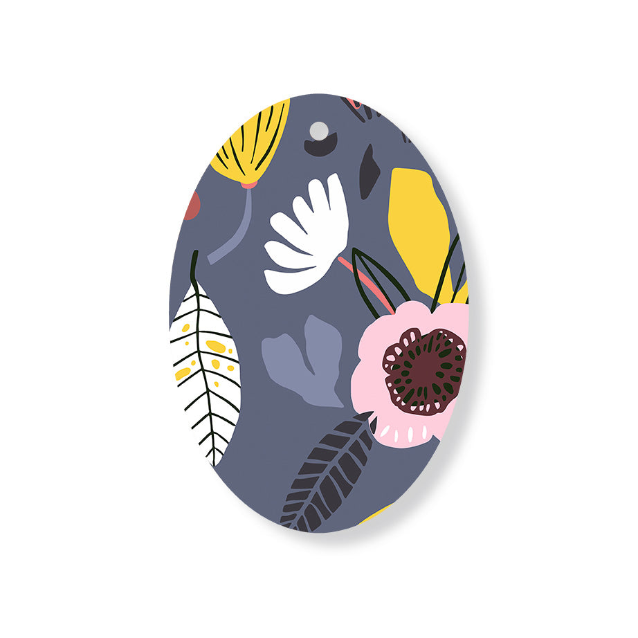 Christmas Decorations XMAS FLORAL IV- Wooden Xmas Oval Decoration and Fridge Magnet