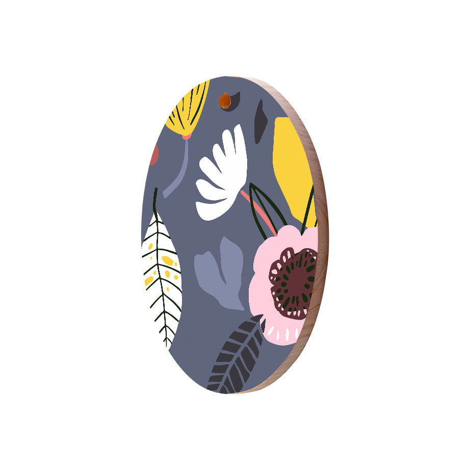 Christmas Decorations XMAS FLORAL IV- Wooden Xmas Oval Decoration and Fridge Magnet