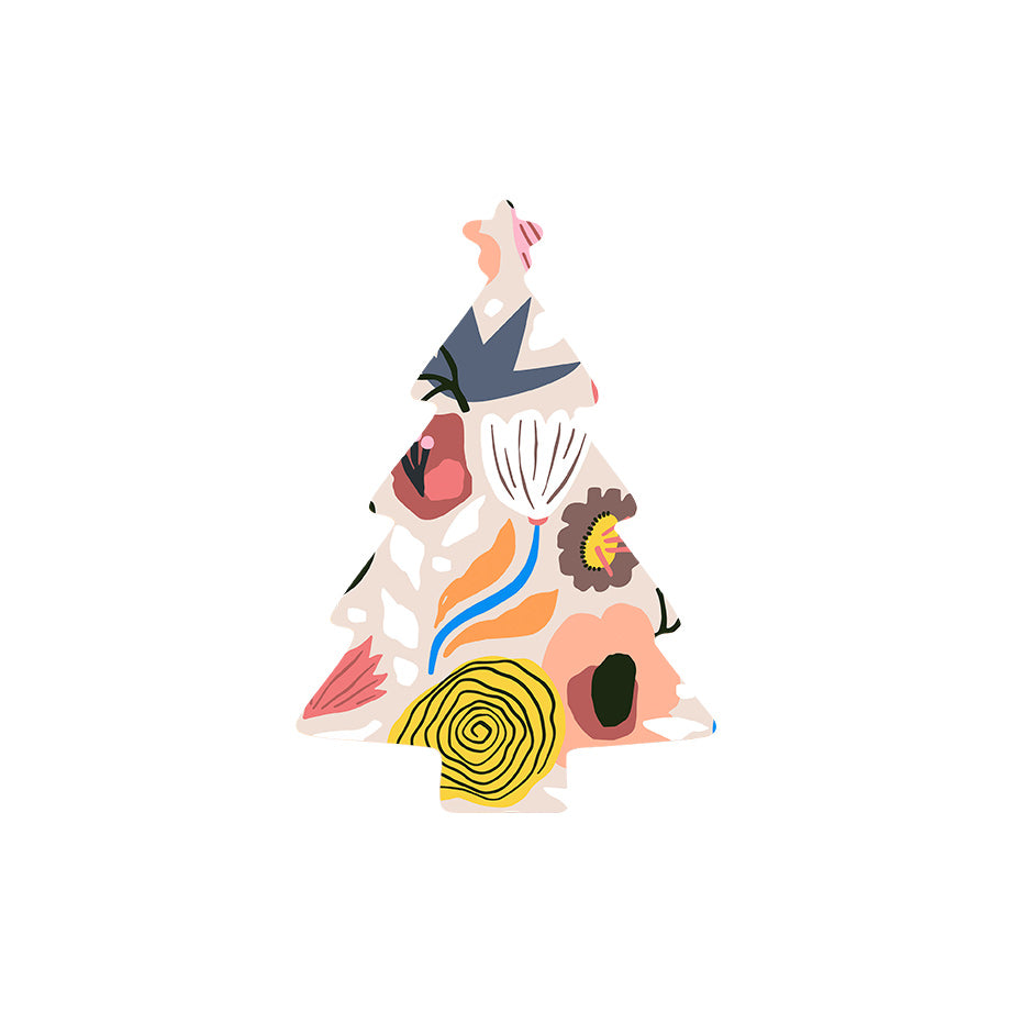 Christmas Decorations XMAS FLORAL V- Wooden Xmas Tree And Fridge Magnet