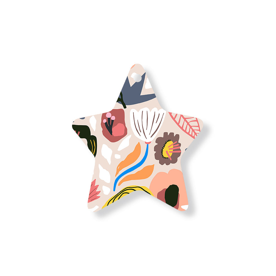 Christmas Decorations XMAS FLORAL V- Wooden Xmas Star And Fridge Magnet