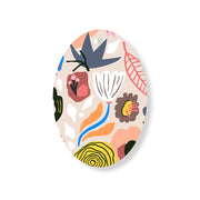 Christmas Decorations XMAS FLORAL V- Wooden Xmas Oval Decoration and Fridge Magnet