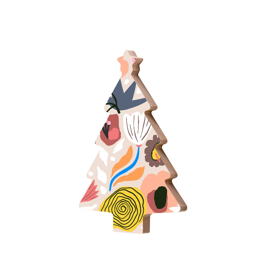 Christmas Decorations XMAS FLORAL V- Wooden Xmas Tree And Fridge Magnet