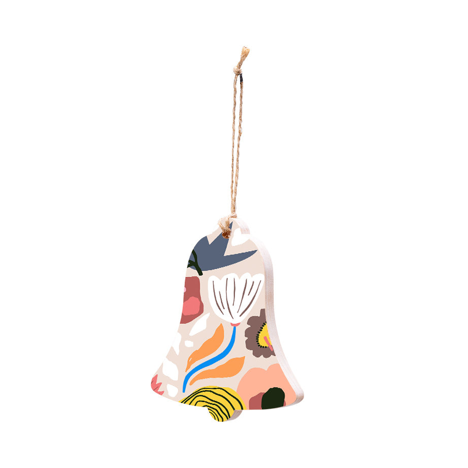 Christmas Decorations XMAS FLORAL V- Wooden Xmas Bell And Fridge Magnet