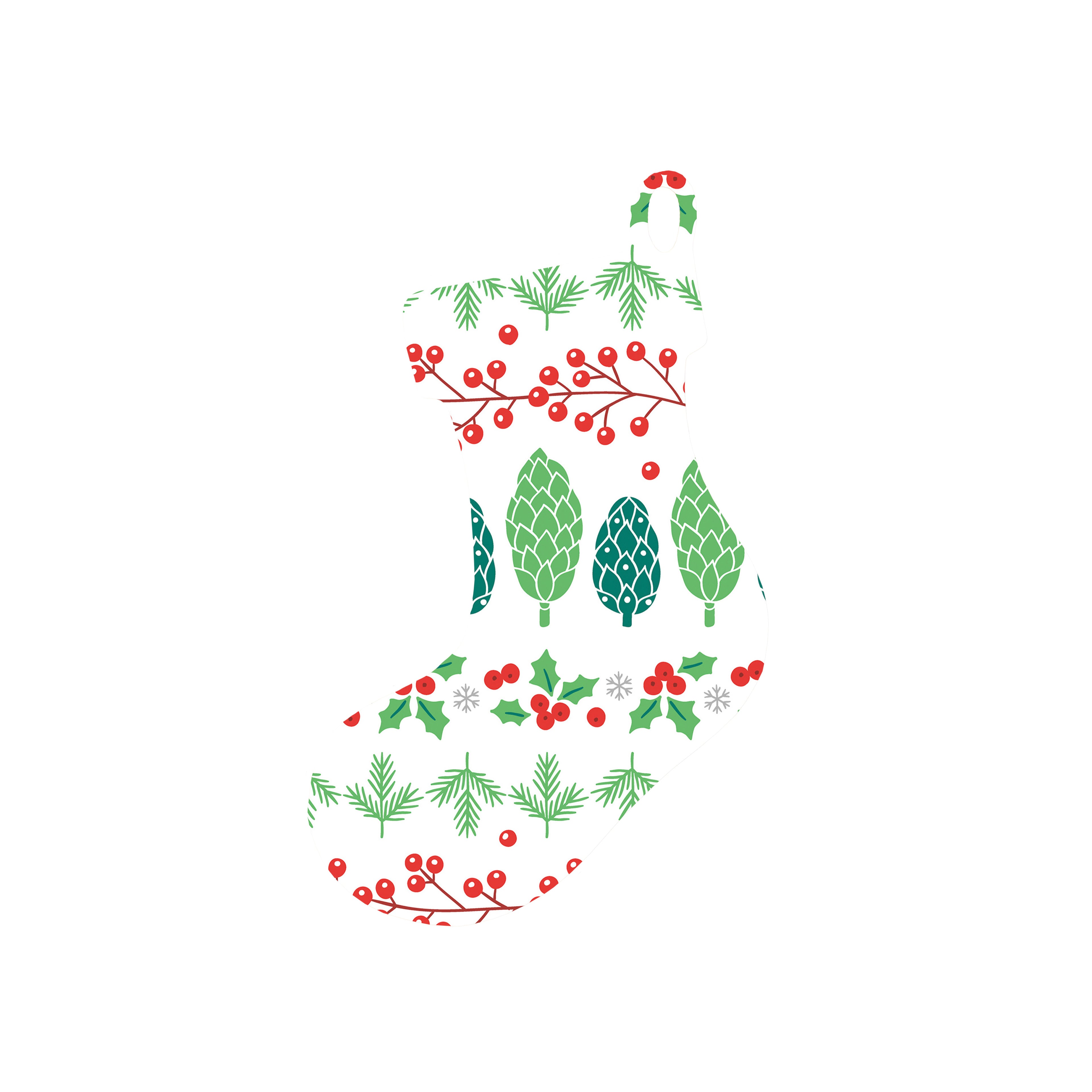 Christmas Decorations XMAS FOREST- Wooden Xmas Stocking And Fridge Magnet