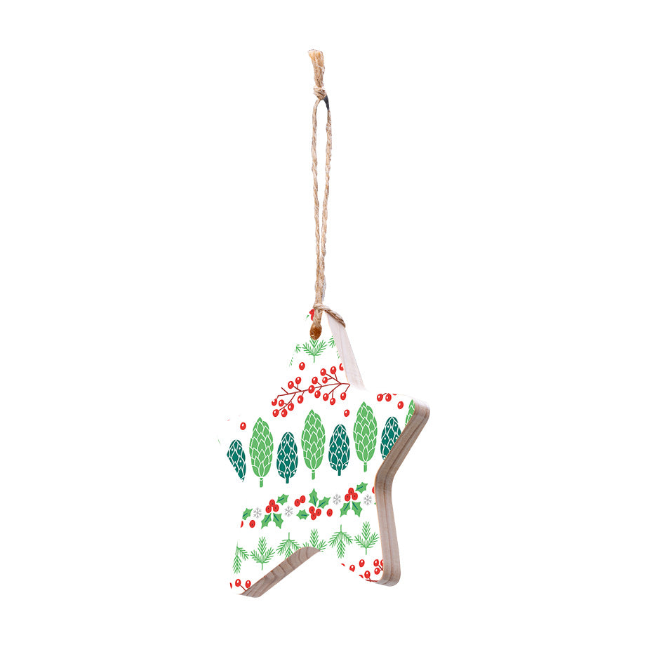 Christmas Decorations XMAS FOREST- Wooden Xmas Star And Fridge Magnet