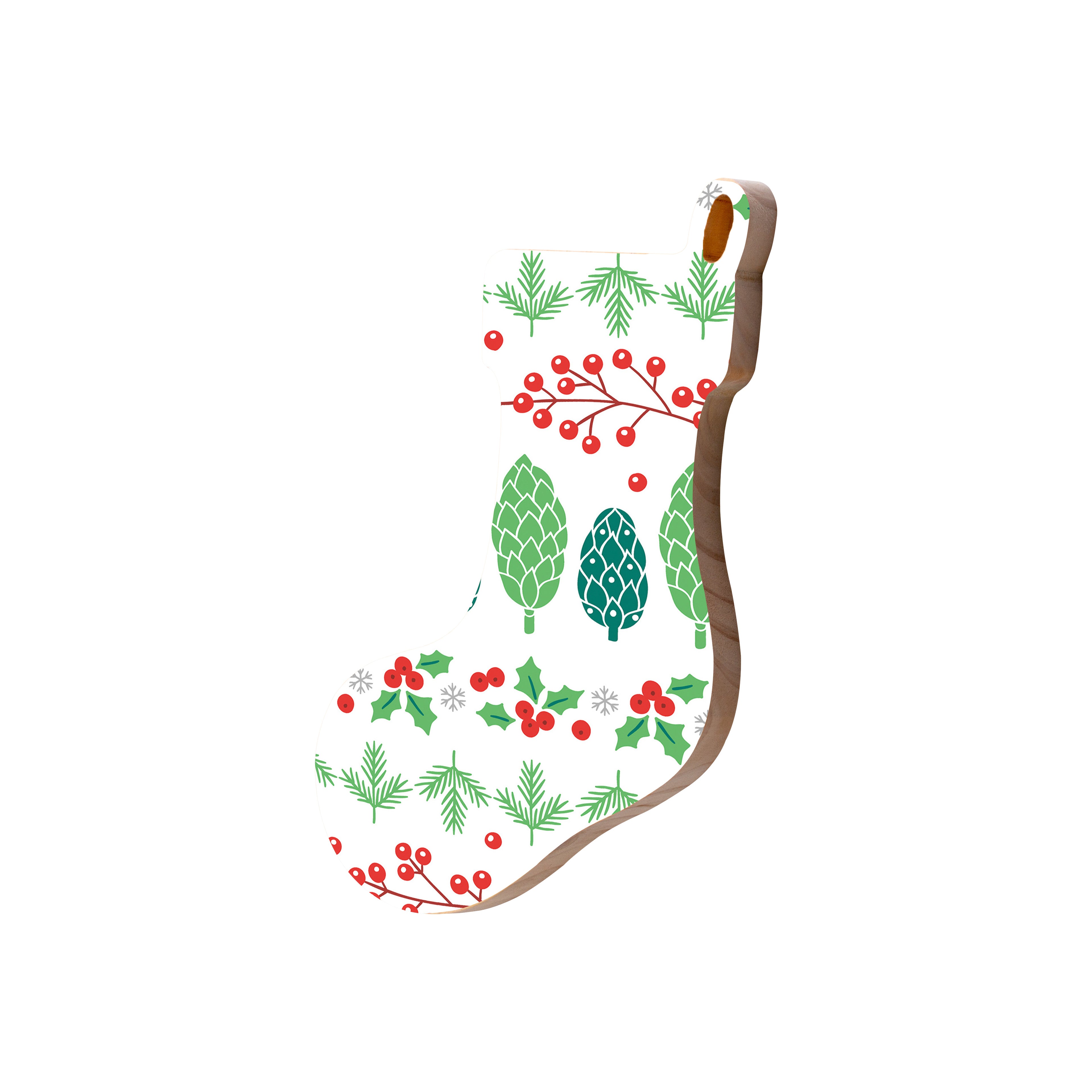 Christmas Decorations XMAS FOREST- Wooden Xmas Stocking And Fridge Magnet