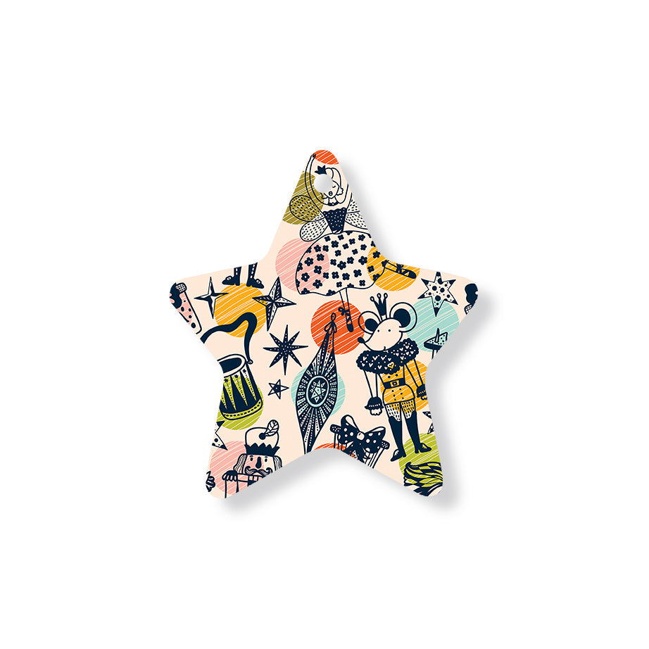 Christmas Decorations XMAS KITSCH- Wooden Xmas Star And Fridge Magnet