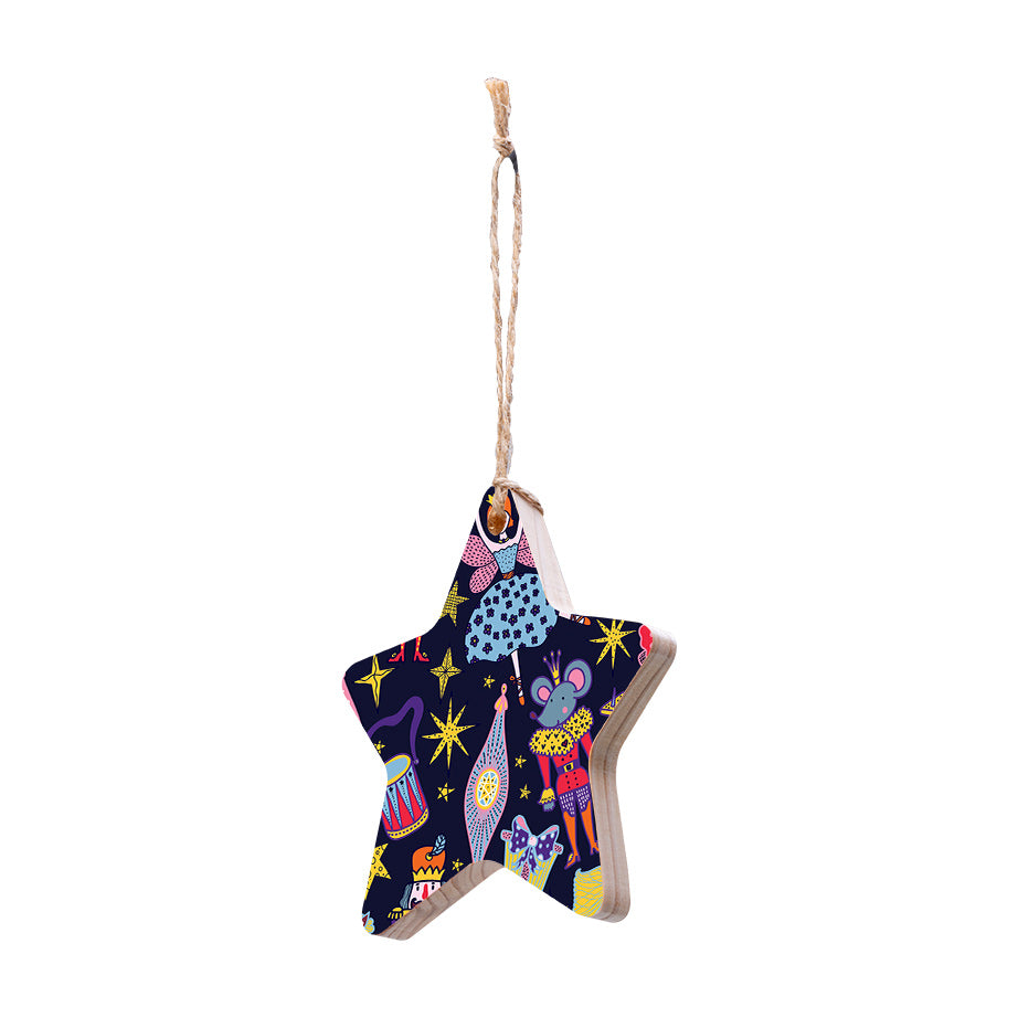 Christmas Decorations XMAS KITSCH ii- Wooden Xmas Star And Fridge Magnet