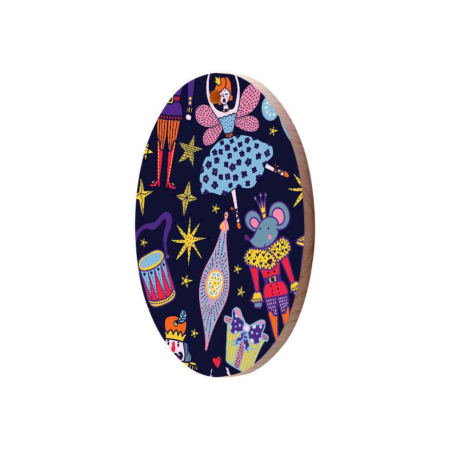 Christmas Decorations XMAS KITSCH ii- Wooden Xmas Oval Decoration and Fridge Magnet
