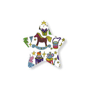 Christmas Decorations XMAS KITSCH iii- Wooden Xmas Star And Fridge Magnet