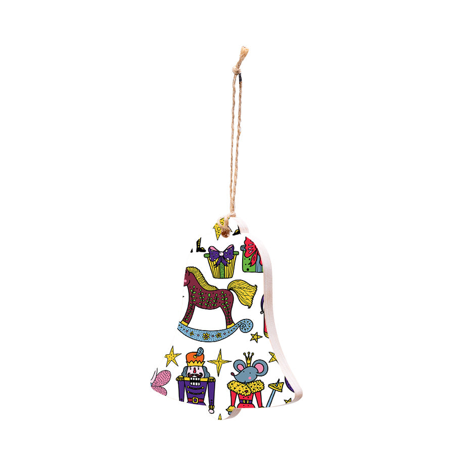 Christmas Decorations XMAS KITSCH iii- Wooden Xmas Bell And Fridge Magnet
