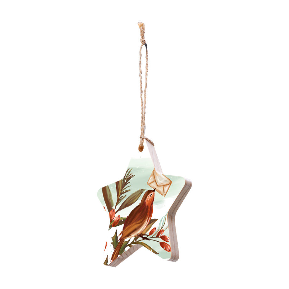 Christmas Decorations XMAS LETTER- Wooden Xmas Star And Fridge Magnet