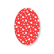 Christmas Decorations XMAS LOVE HEARTS- Wooden Xmas Oval Decoration and Fridge Magnet